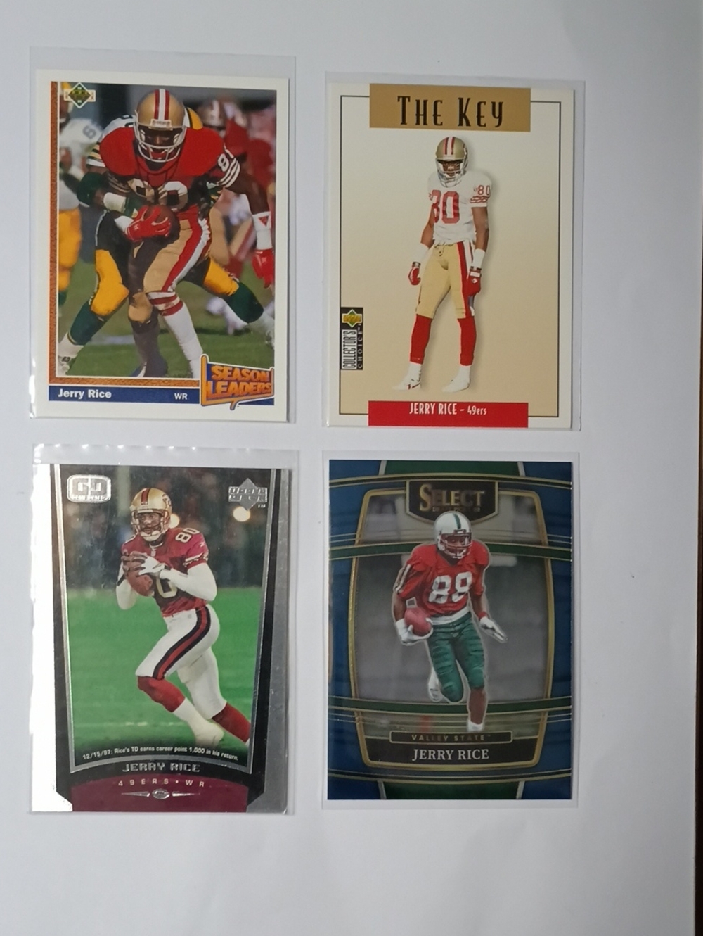Jerry Rice Football Trading Card Set - Red, Gold and White